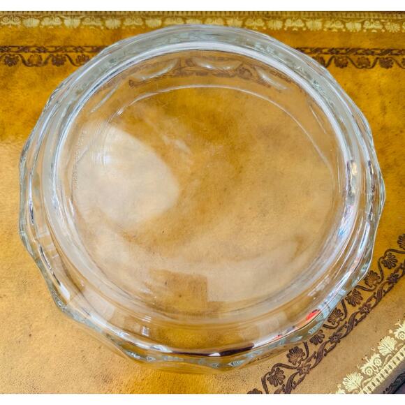 Arcoroc France c1968 Clear Glass Large Thumprint Bowl 9" by 4" VTG Serving Salad - Picture 3 of 5